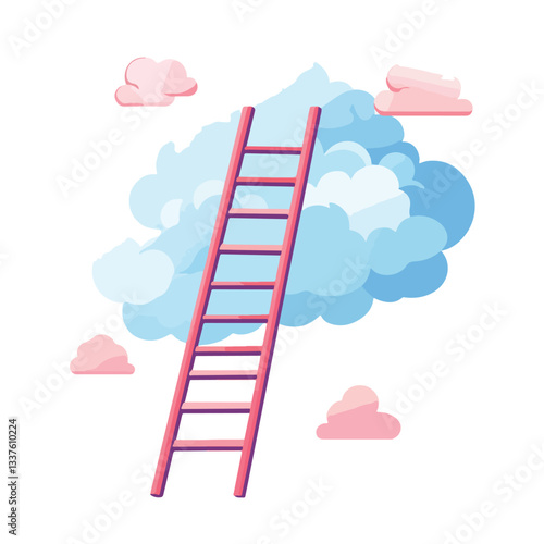Elevate Your Future: Step Ladder Leading in Clouds