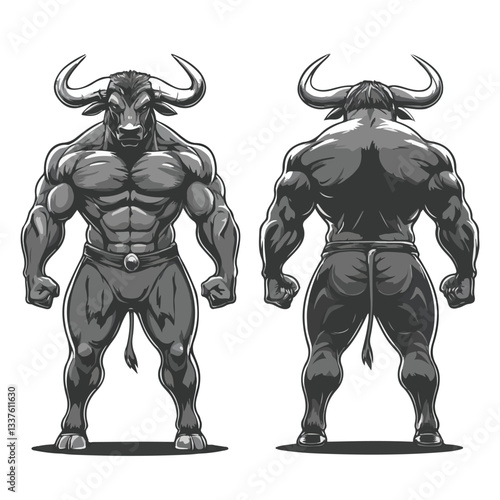 Strong Bull Mascot Vector Illustration