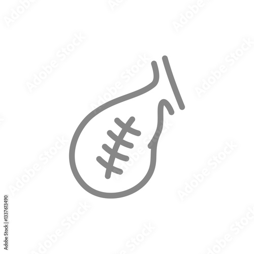 Scar on gallbladder line icon. Gallstones anatomy, inflamed internal organ symbol. Vector illustration