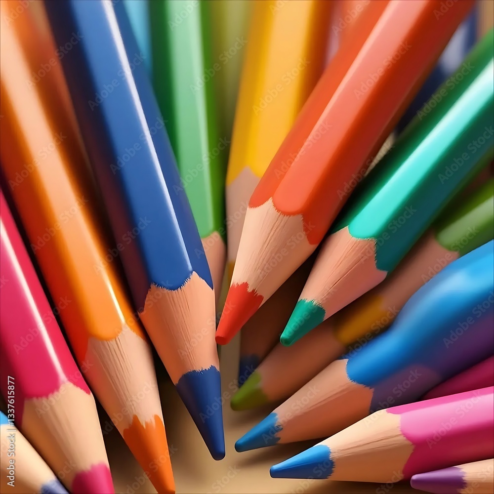 Colorful Pencils Close-Up: Art Supply Texture Colorful Pencils Close-Up: Art Supply Texture
