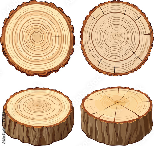 Tree Rings Cross Sections – Wood Slices and Stump Growth Patterns