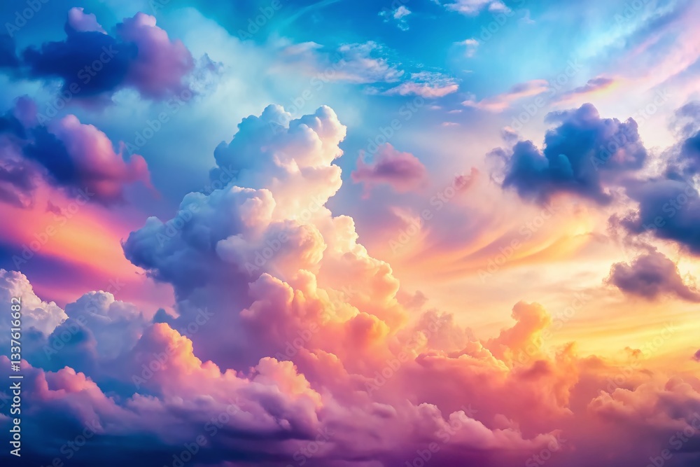 Dreamy Pastel Watercolor Clouds Silhouette Photography: Soft Gradient Sky Background Dreamy Pastel Watercolor Clouds Silhouette Photography: Soft Gradient Sky Background