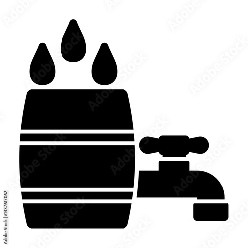 Rainwater barrel solid icon