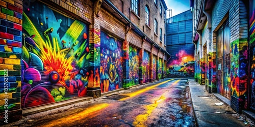 Edgy Urban Street Art Poster Graffiti Paint Splash Vibrant