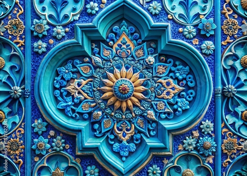 Wallpaper Mural Elegant Blue Floral Ornate Design Background for Luxury Projects Torontodigital.ca