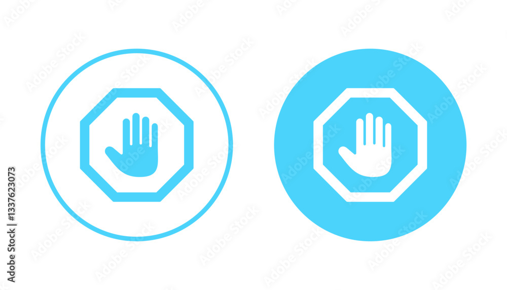 Stop icon vector. stop road sign. hand stop sign and symbol. Do not enter stop red sign with hand Stop icon vector. stop road sign. hand stop sign and symbol. Do not enter stop red sign with hand