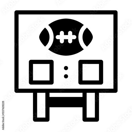 American Football Scoreboard. This is a vector single icon with a semi solid style. perfect for any purpose, such as website design, mobile app design, logo design, pattern design, etc.