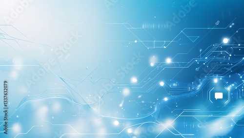 Blue Digital Tech Background, Futuristic Data and Innovation Concept
