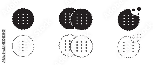 set of biscuit icon. biscuit on white background.
