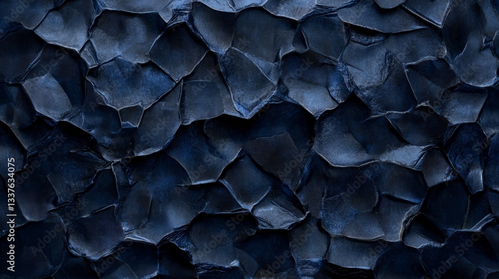 Modern dark navy blue hexagonal background with 3d geometric texture and subtle depth effect – futuristic abstract pattern for digital design, technology concepts, and elegant minimalist backdrops