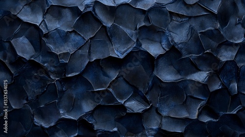 Obraz na płótnie Modern dark navy blue hexagonal background with 3d geometric texture and subtle depth effect – futuristic abstract pattern for digital design, technology concepts, and elegant minimalist backdrops
w salonie