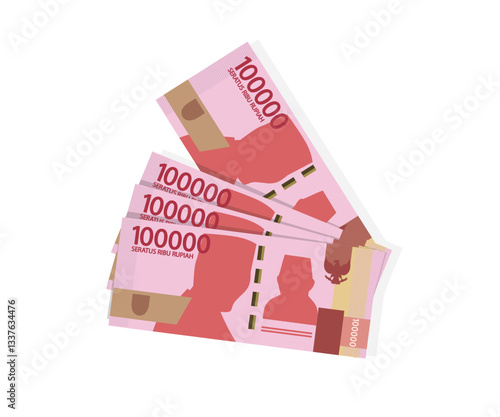Indonesia rupiah money stock illustration