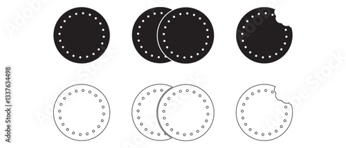 set of biscuit icon. biscuit on white background.