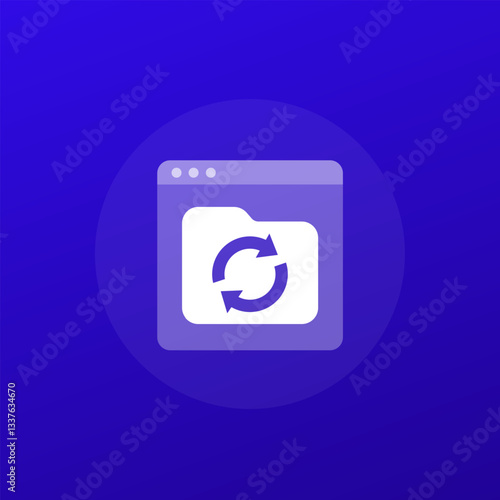 data recovery icon with a folder, transparent design