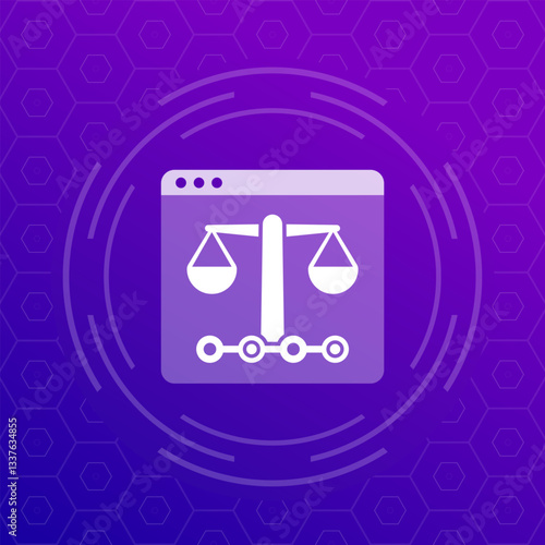 legal case progress icon, online legal service vector