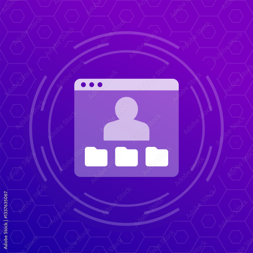 User files, personal data icon for apps or web User files, personal data icon for apps or web