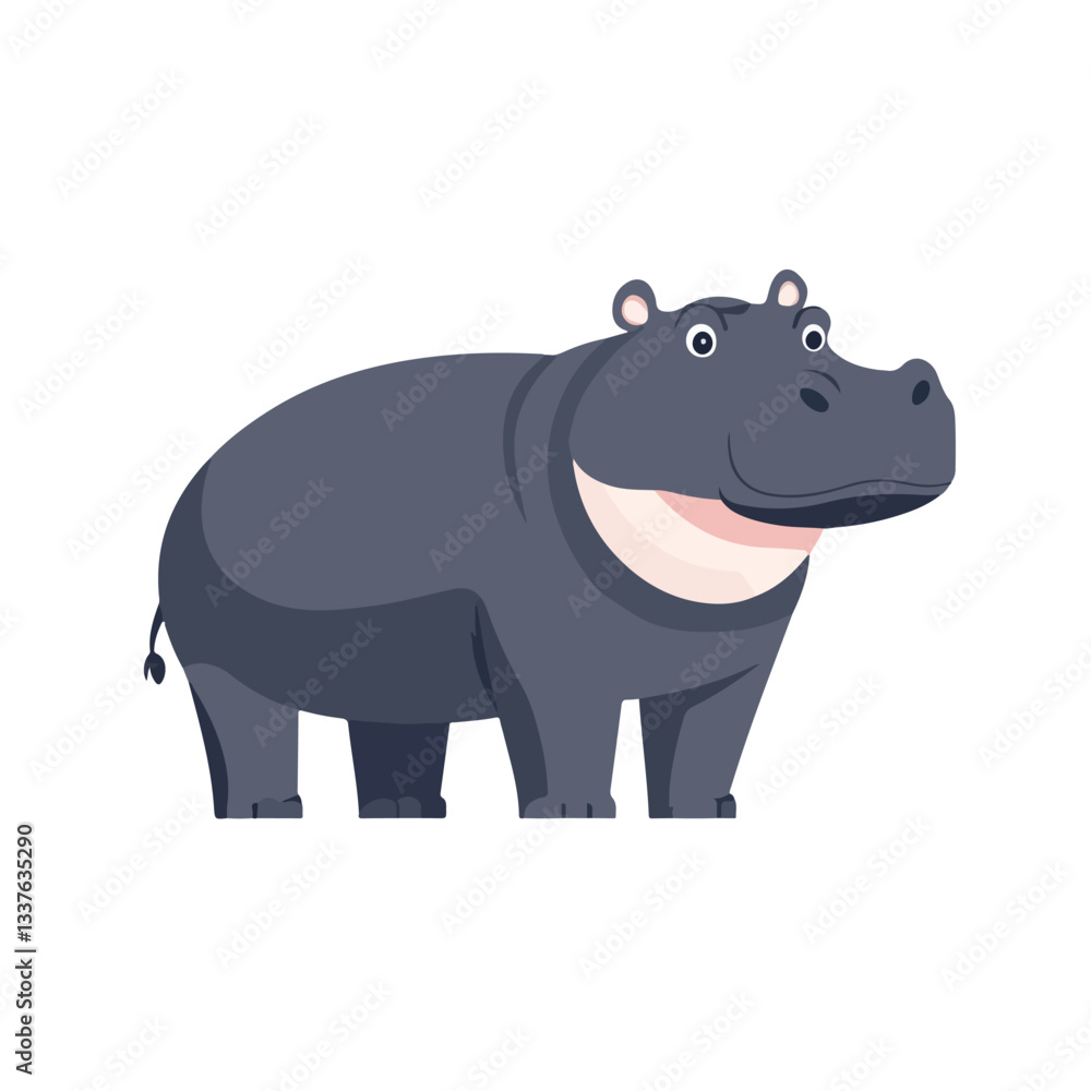 Naklejka premium Majestic Hippopotamus Zoology Vector Design