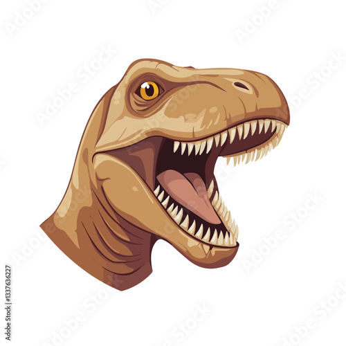 Stylized Wild Beast Animal Raptor Dinosaur Head Face Vector Illustration