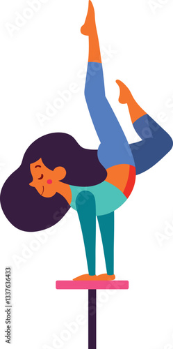 Flexible Circus Girl Performing Acrobatic