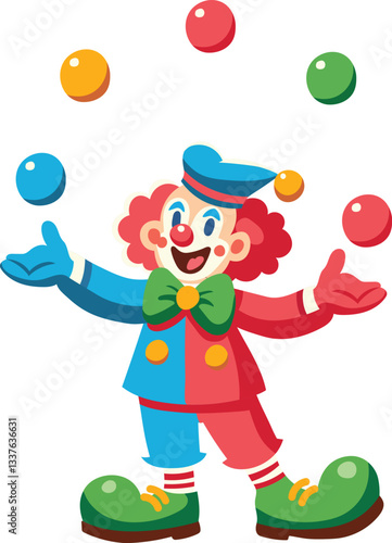 Funny Circus Clown Cartoon Character