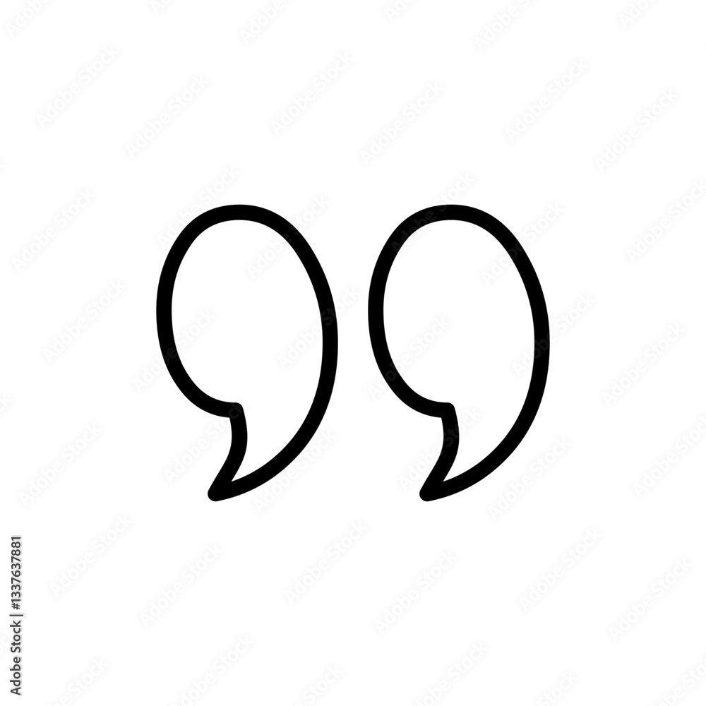 Quote icon vector illustration. Quotation mark sign and symbol Quote icon vector illustration. Quotation mark sign and symbol