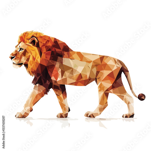Wild Lion Full Body Vector Illustration - Zoology