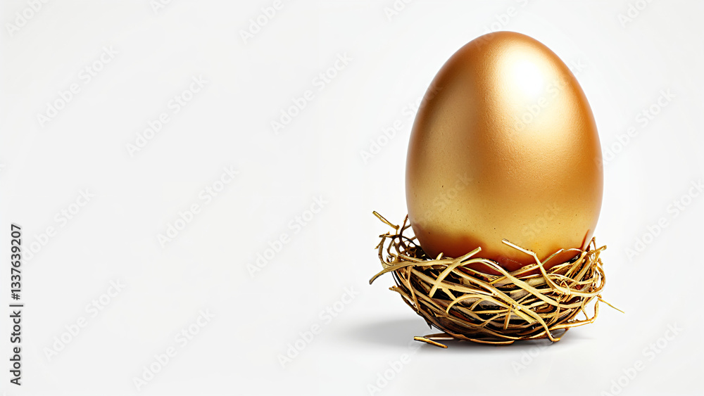 Fototapeta premium golden egg in a nest