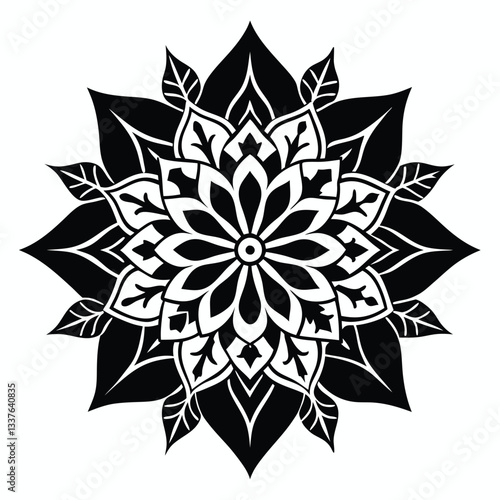 Zen Mandala Silhouette Art for Mindfulness Themes