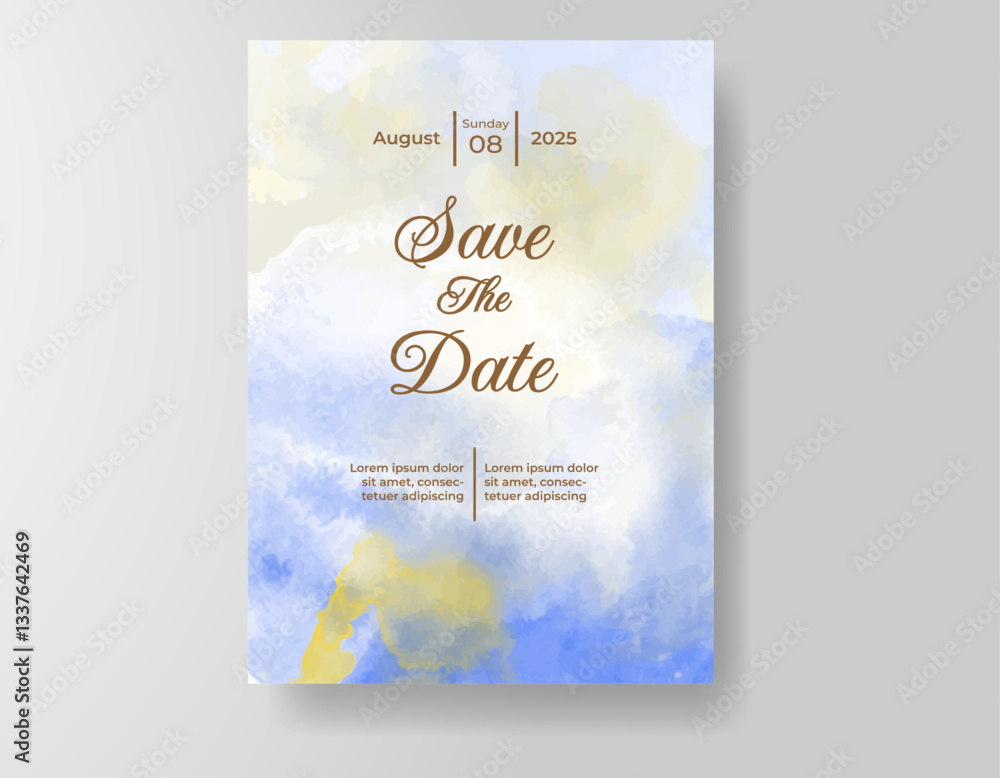 Wedding invitation with abstract splash watercolor Wedding invitation with abstract splash watercolor