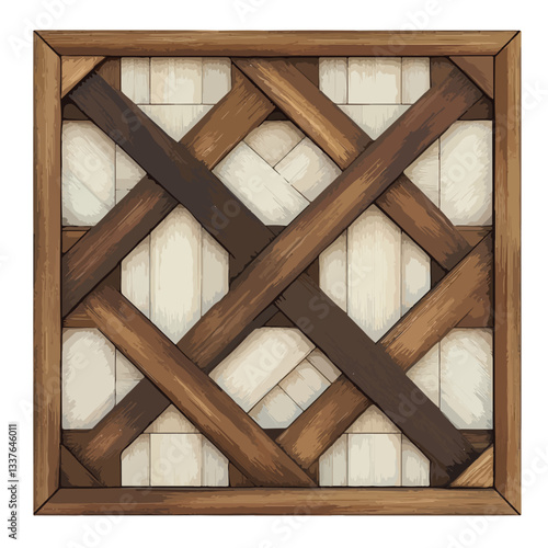 Elegant Wooden Wall Panel with Geometric Light Pattern