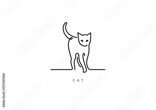 CAT ELEGANT OUTLINE 002