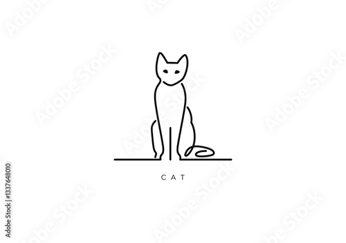 CAT ELEGANT OUTLINE 003