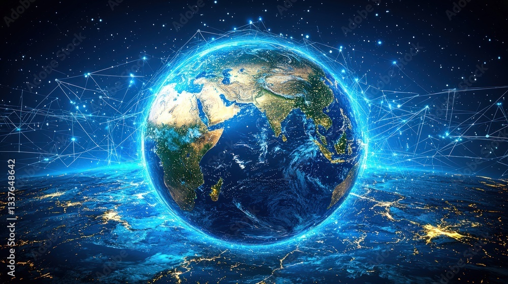 Global network connection, digital earth. Global network connection, digital earth.
