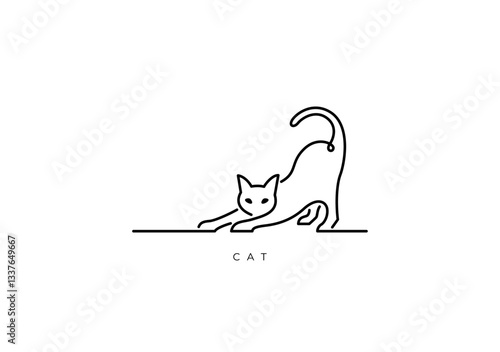 CAT ELEGANT OUTLINE 009