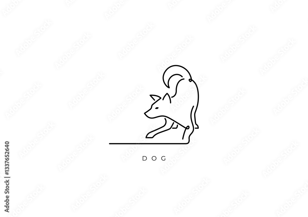 Obraz premium DOG ELEGANT OUTLINE 004