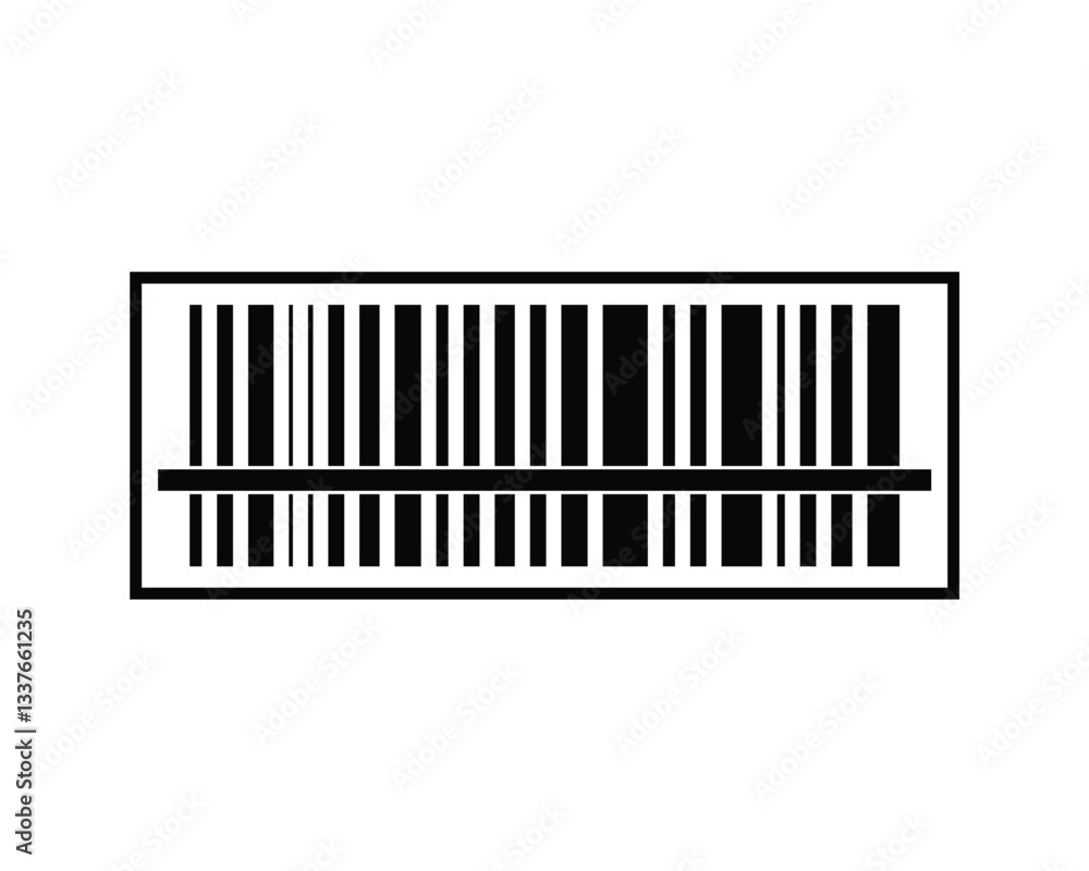 black silhouette barcode icon, barcode vector on white background. black silhouette barcode icon, barcode vector on white background.