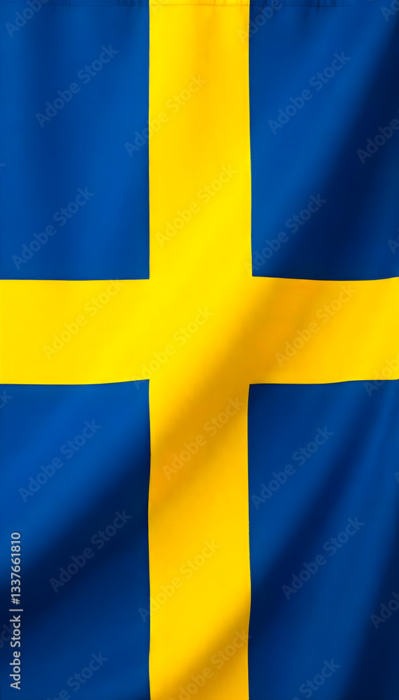 The Swedish flag, featuring a bold yellow Nordic cross on a blue background, symbolizes national pride. The Swedish flag, featuring a bold yellow Nordic cross on a blue background, symbolizes national pride.