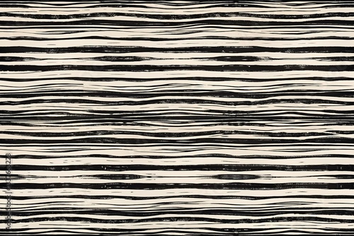 Hand-Drawn Line Pattern: Abstract Black & White Brush Stroke Background for Wrapping Paper
