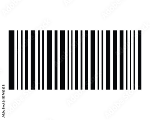 black silhouette barcode icon, barcode vector on white background.