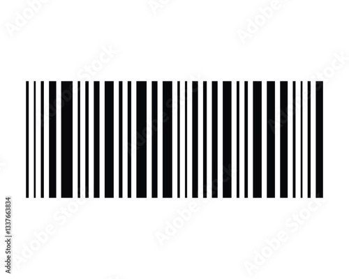 black silhouette barcode icon, barcode vector on white background.