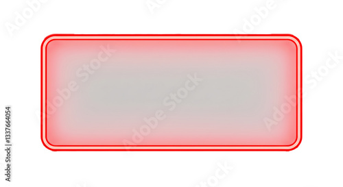 Neon rectangle frame red color isolated on white background 