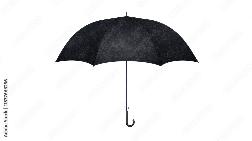 A dark, elegant umbrella with a curved handle, symbolizing protection and style. A dark, elegant umbrella with a curved handle, symbolizing protection and style.