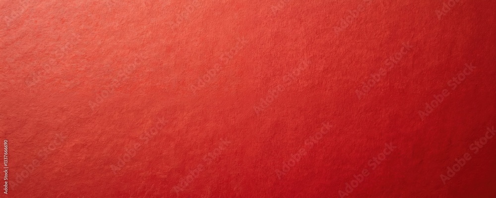 Fototapeta premium Macro shot of scarlet old paper texture. Structure of bright red vintage craft cardboard. Design for rustic retro background, copy space, card template for web or print. Scarlet backdrop.