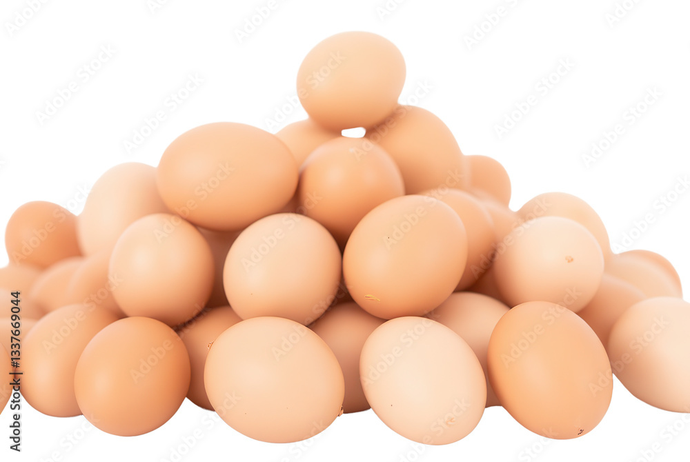 Fresh and Clean Chicken Eggs Piled Together in a Natural Display Fresh and Clean Chicken Eggs Piled Together in a Natural Display