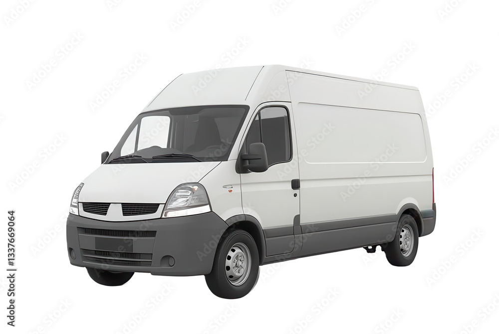White Delivery Van on a Plain Background for Commercial Use White Delivery Van on a Plain Background for Commercial Use