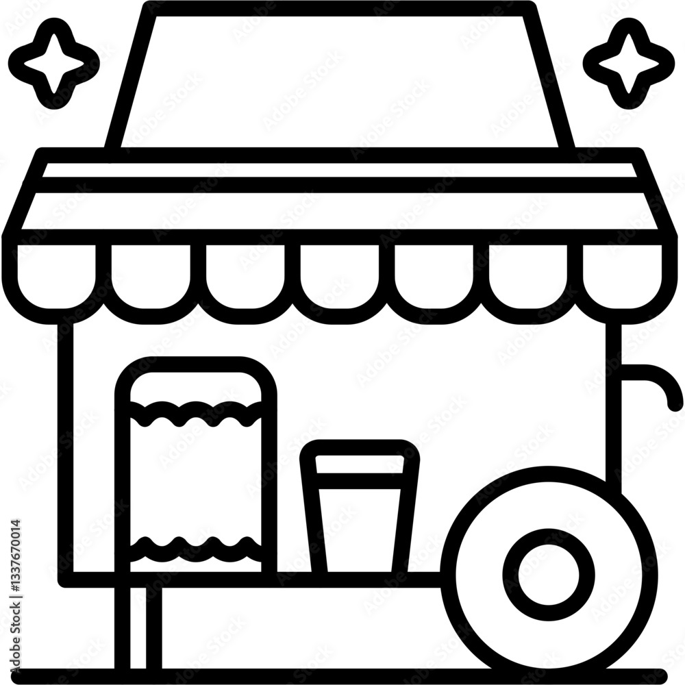 Popcorn cart Icon Popcorn cart Icon