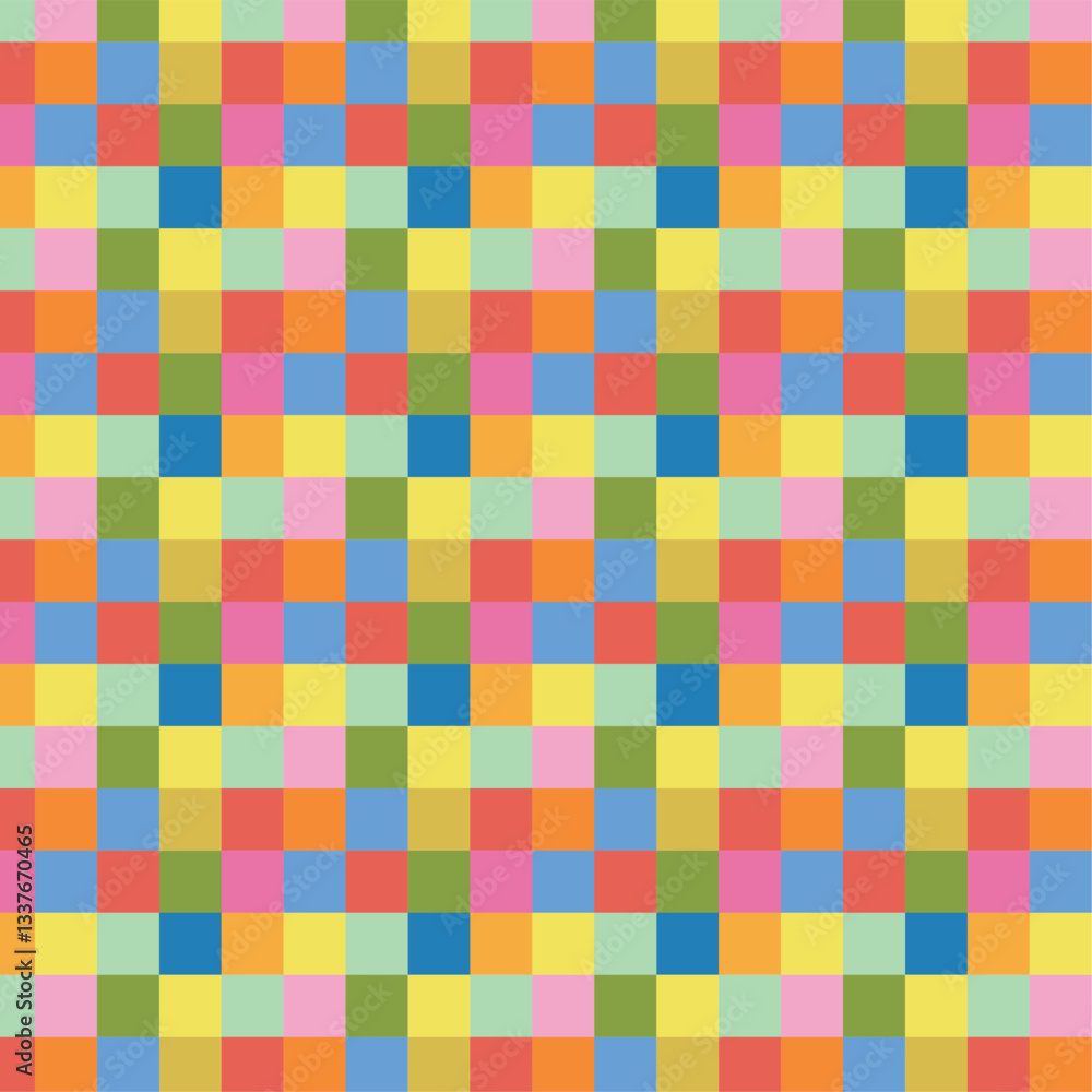 Bright Pastel Checkerboard Square Pattern Background Bright Pastel Checkerboard Square Pattern Background