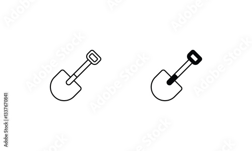 Shovel vector icons set stock illustration