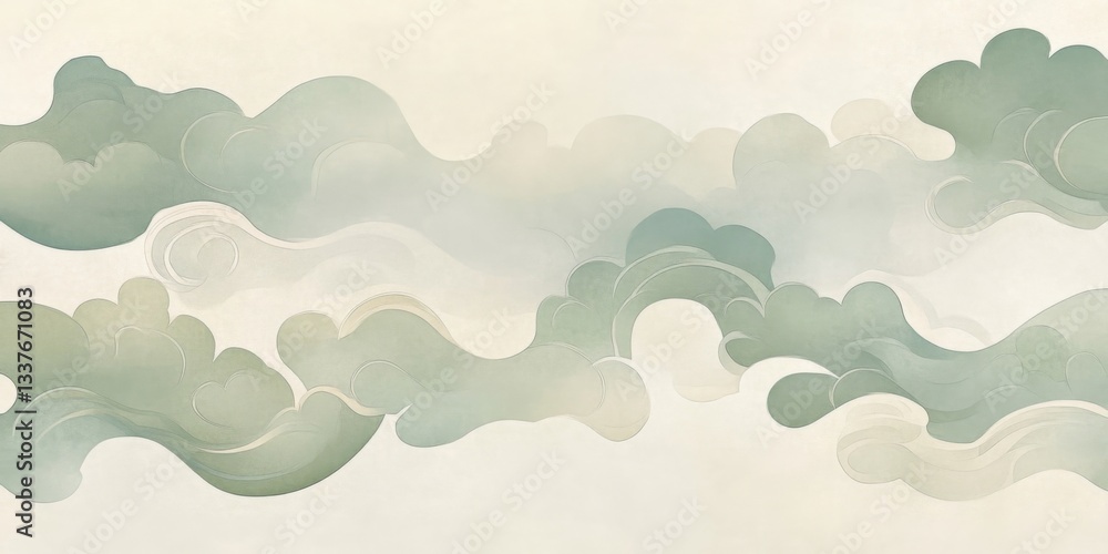緑の雲模様 緑の雲模様
