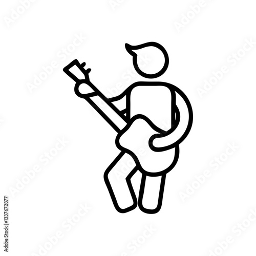 Musician playing guitar, performing arts icon